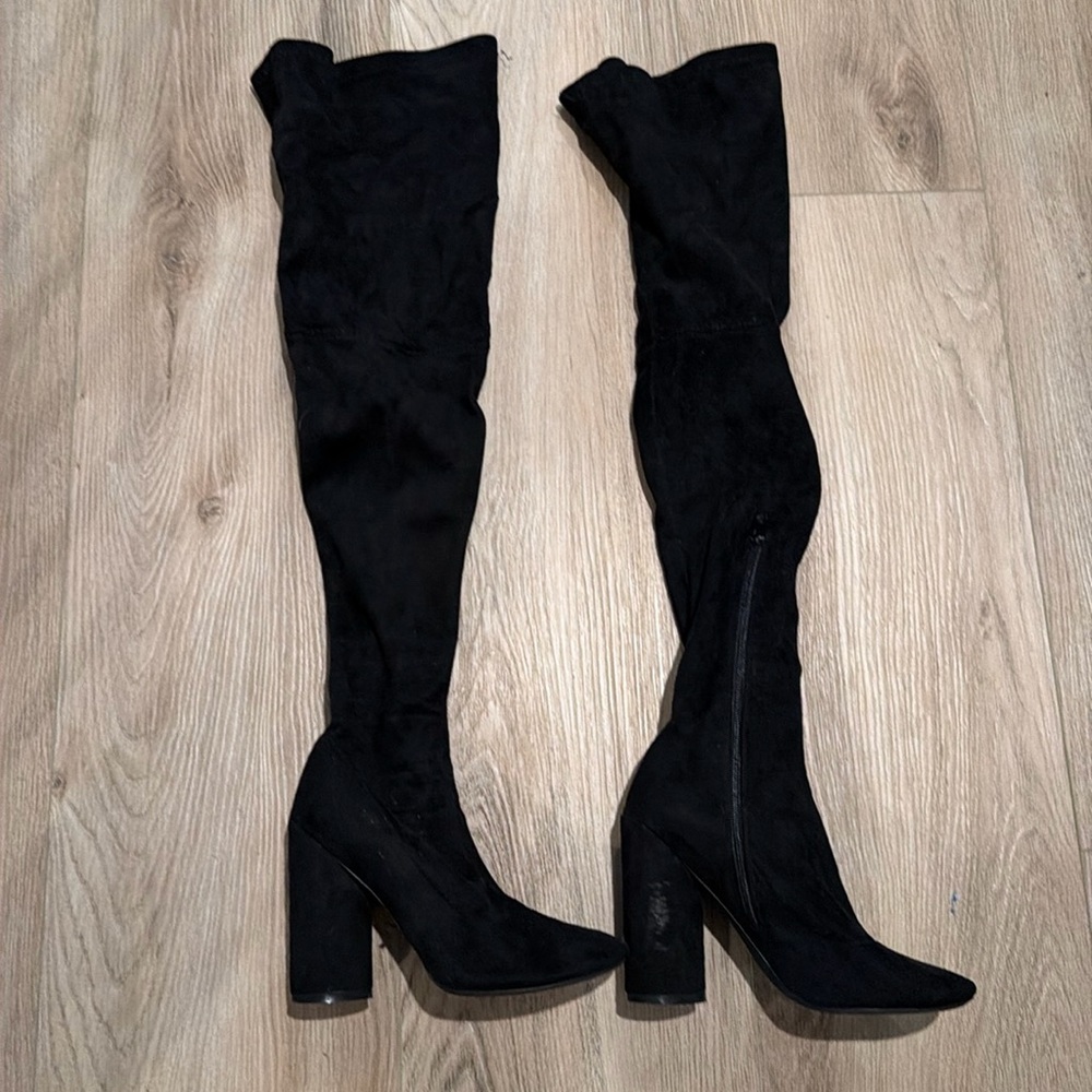 Black over knee boots